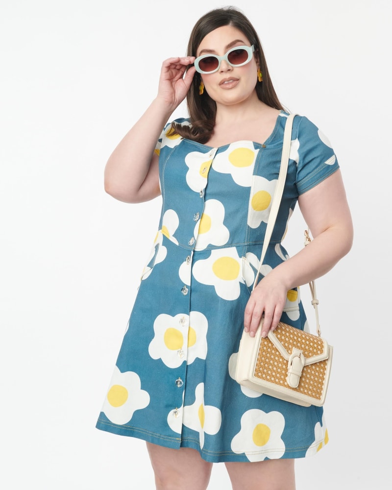 Plus size vintage fit and flare dress on sale